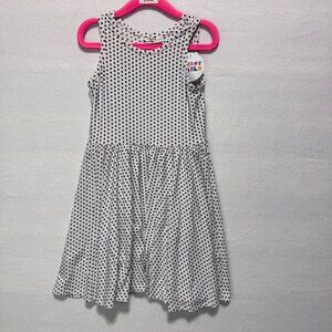 Girls Tank Dress Size 3/4 DotDotSmile White with Black Stars NWT